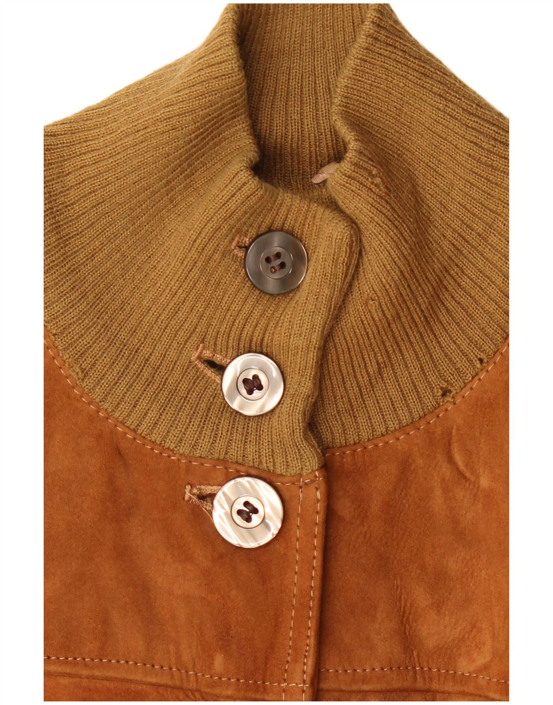 Vintage Womens Suede Bomber Jacket IT 48 XL Brown Leather