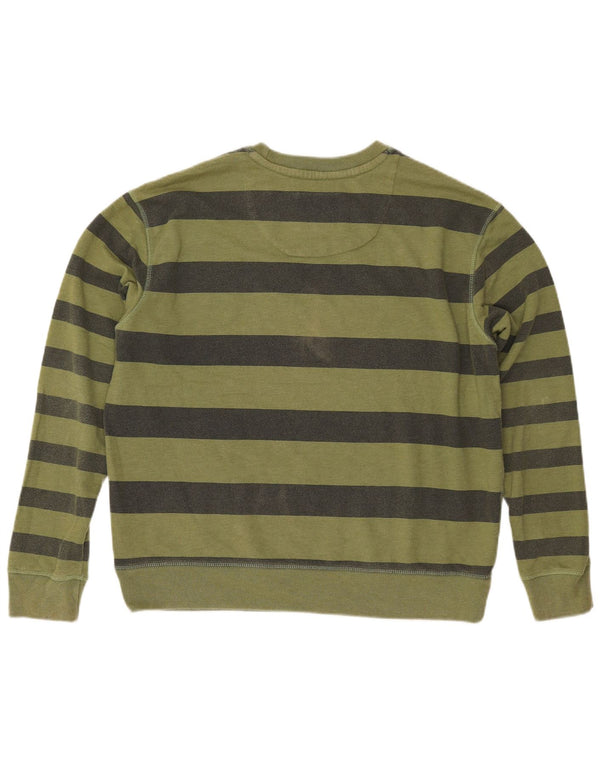 JACK WILLS Womens Oversized Sweatshirt Jumper UK 14 Large Khaki Striped