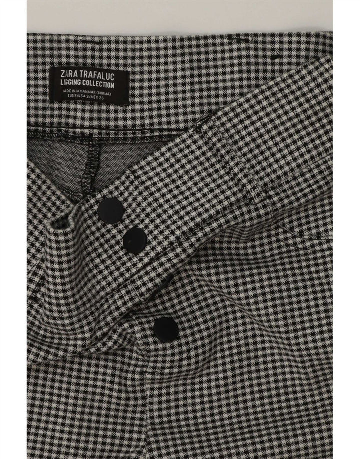 Zara Womens Trafaluc Leggings UK 8 Small Black Gingham