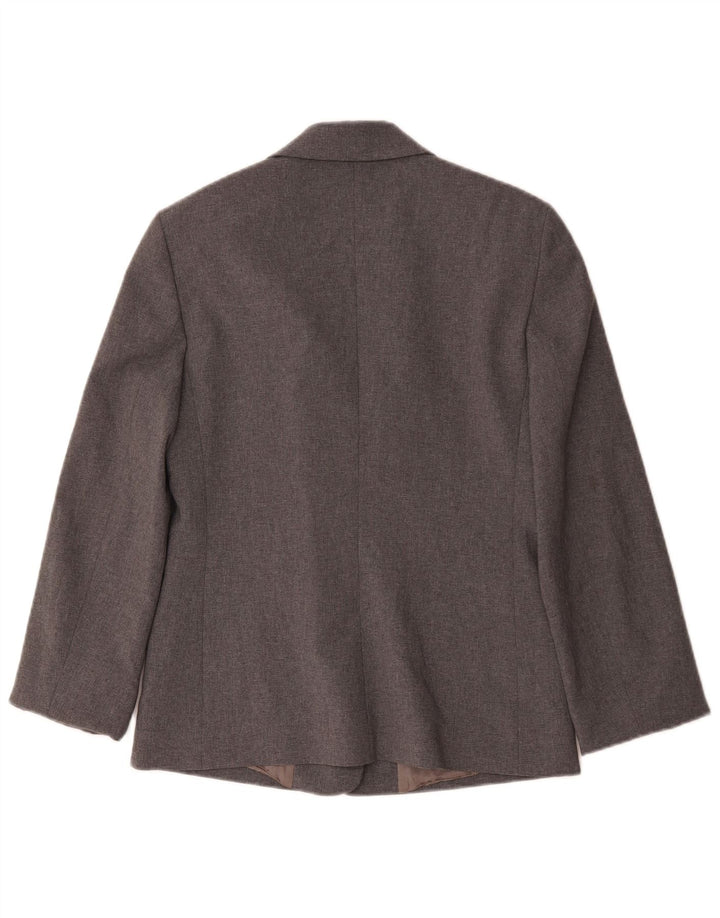 Benetton Womens 3 Button Blazer Jacket IT 44 Medium Grey Polyester