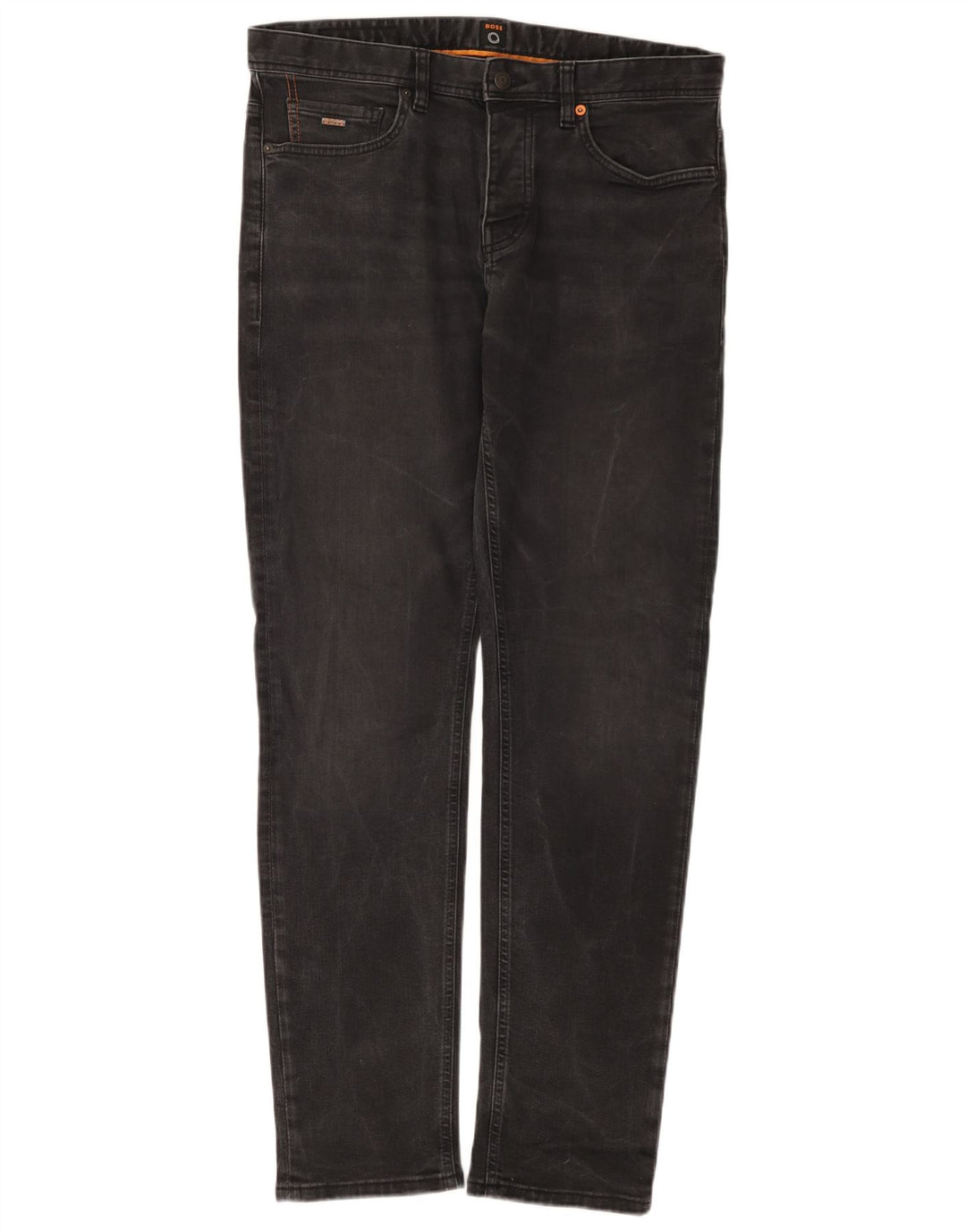 Hugo Boss Mens Tapered Jeans W34 L32 Grey Cotton