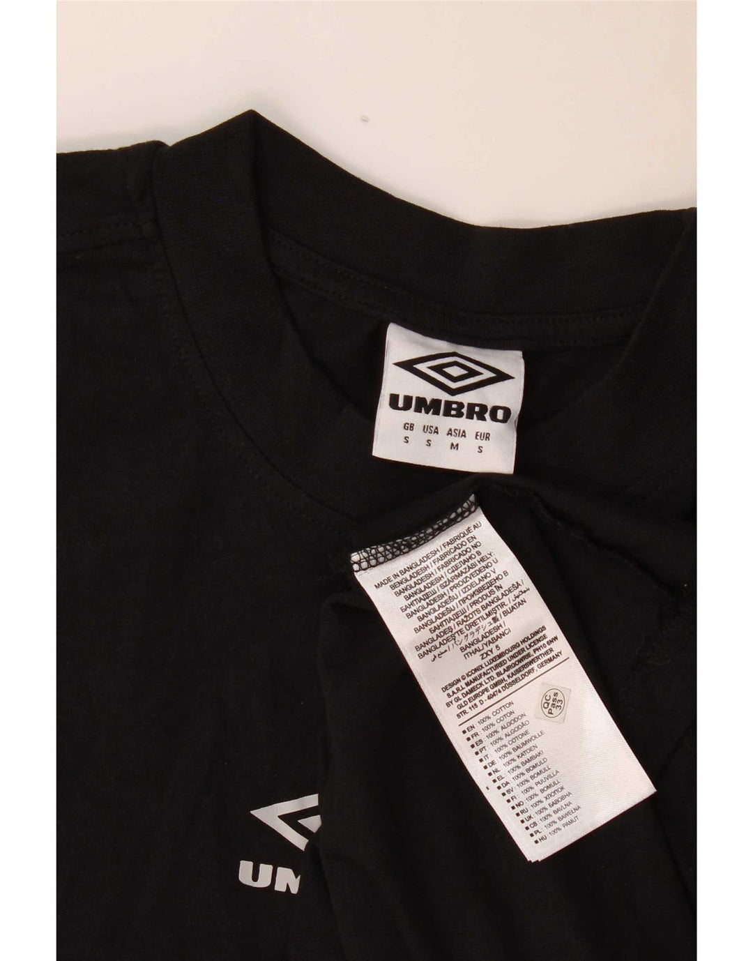 Umbro Mens Graphic T-Shirt Top Small Black Cotton