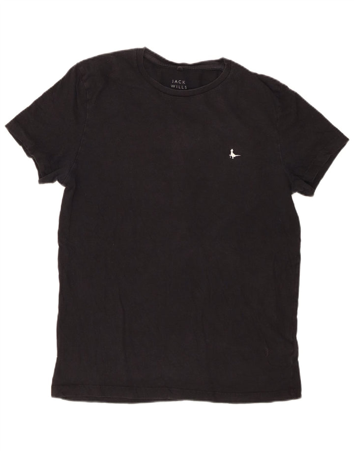 JACK WILLS Mens T-Shirt Top Small Black Cotton