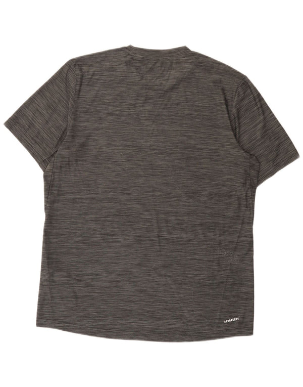 Adidas Mens Aeroready T-Shirt Top Medium Grey Flecked Polyester