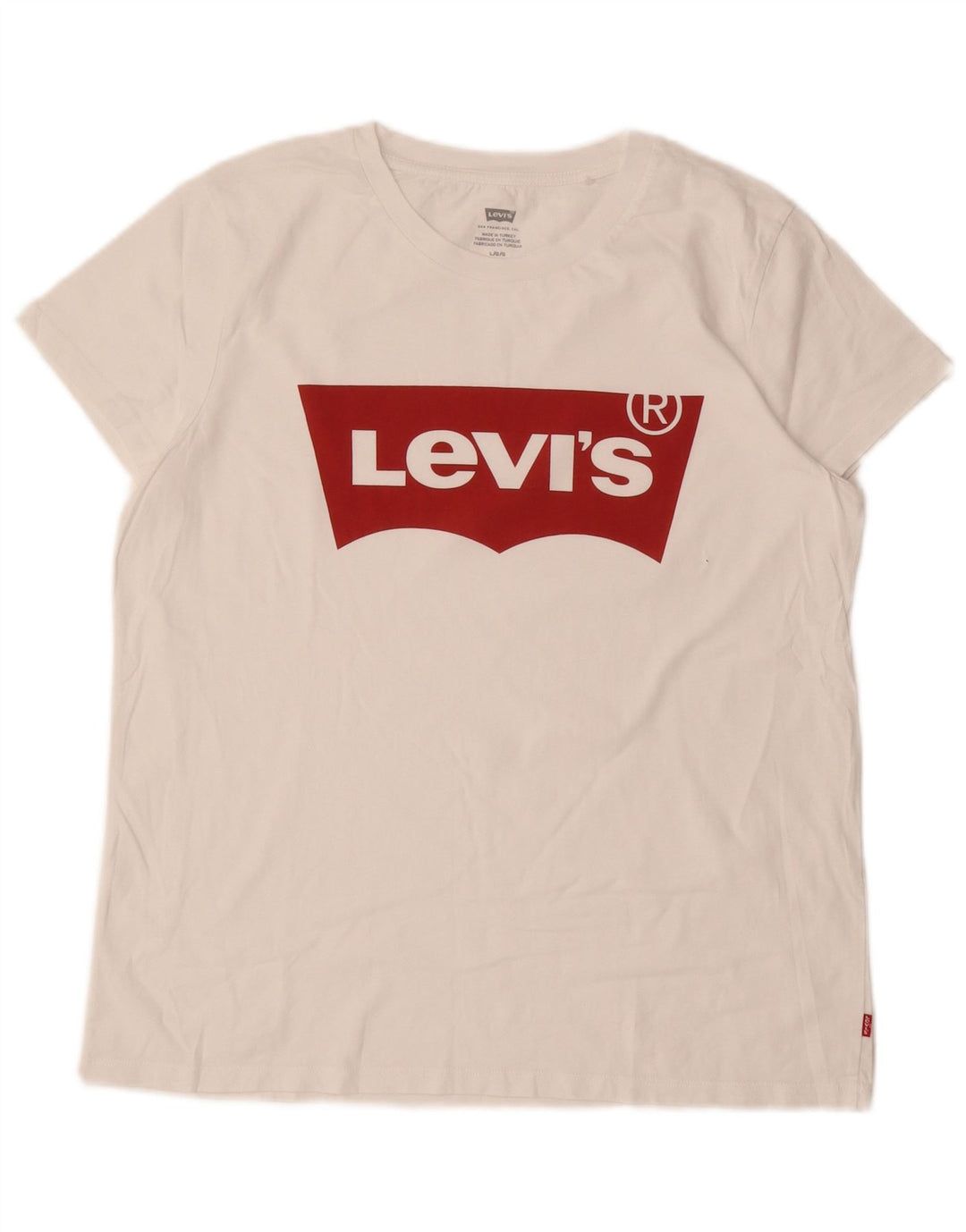 Levi's Womens Graphic T-Shirt Top UK 16 Large White Cotton
