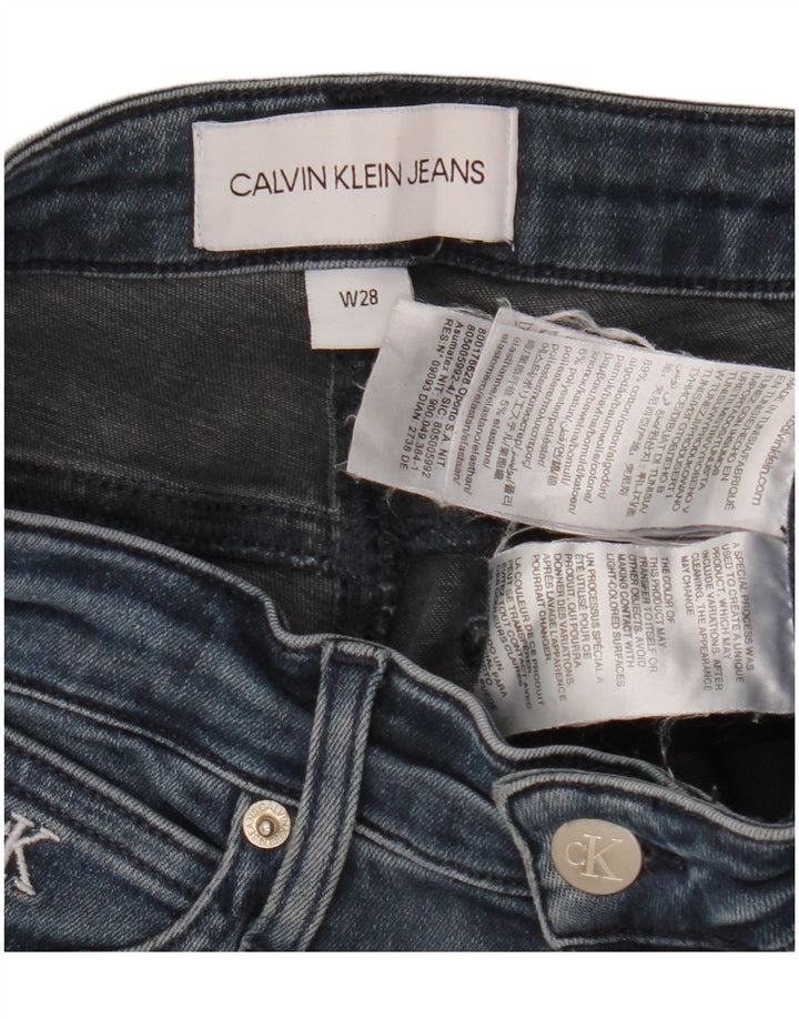 CALVIN KLEIN Womens Mid Rise Skinny Jeans W28 L27 Blue Cotton