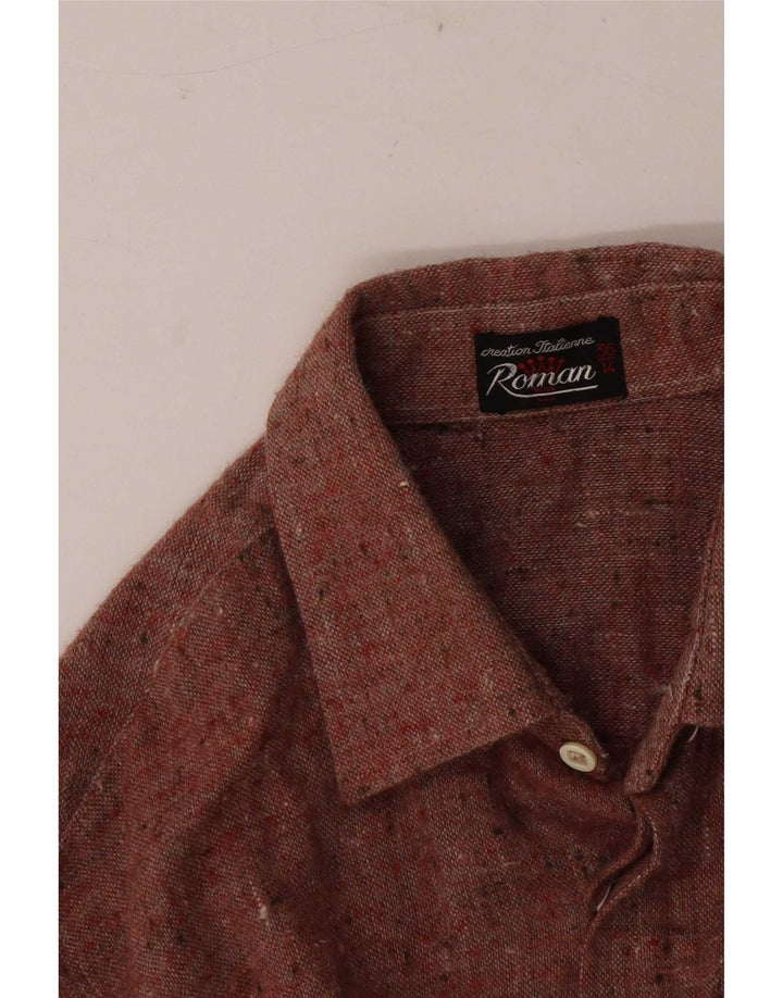 Roman Mens Shirt Size 36 14 Small Red Flecked