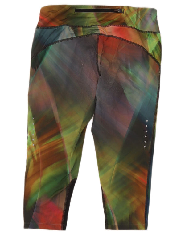 Nike Womens Dri Fit Capri Leggings UK 14 Medium Multicoloured Tie Dye