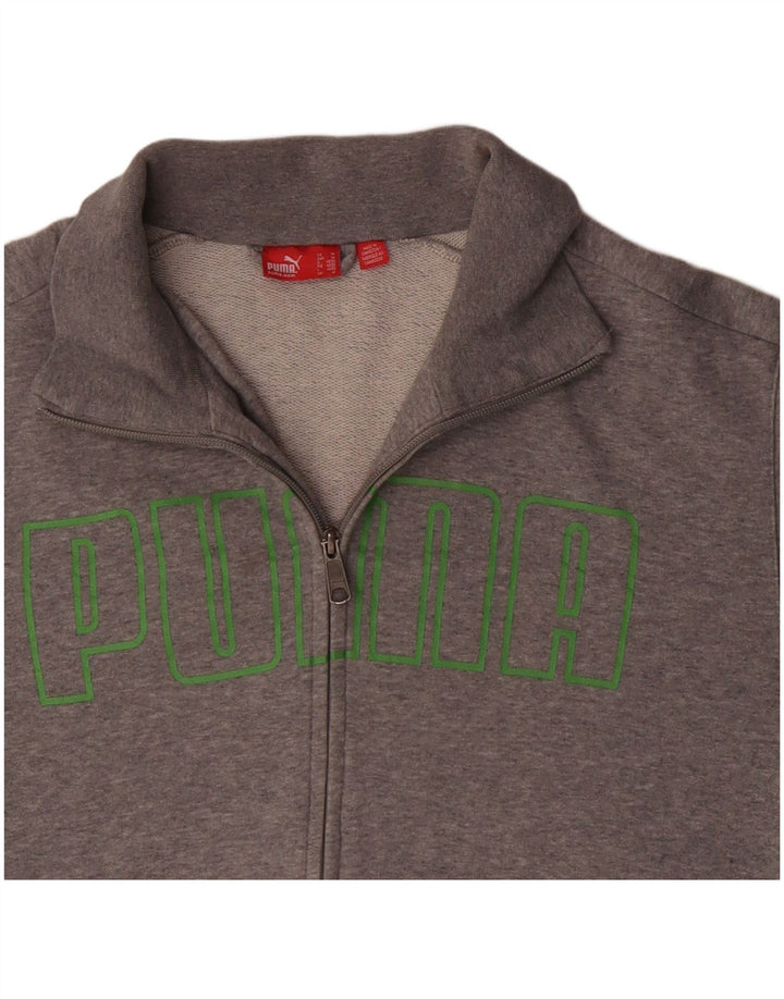 PUMA Mens Graphic Tracksuit Top Jacket Medium Grey
