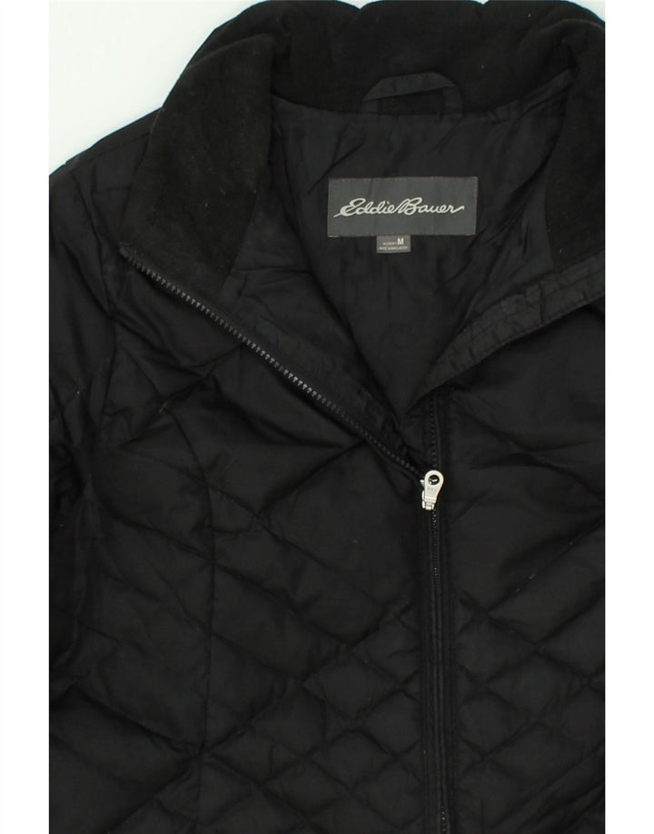 EDDIE BAUER Womens Padded Coat UK 14 Medium Black Polyester | Vintage Eddie Bauer | Thrift | Second-Hand Eddie Bauer | Used Clothing | Messina Hembry 