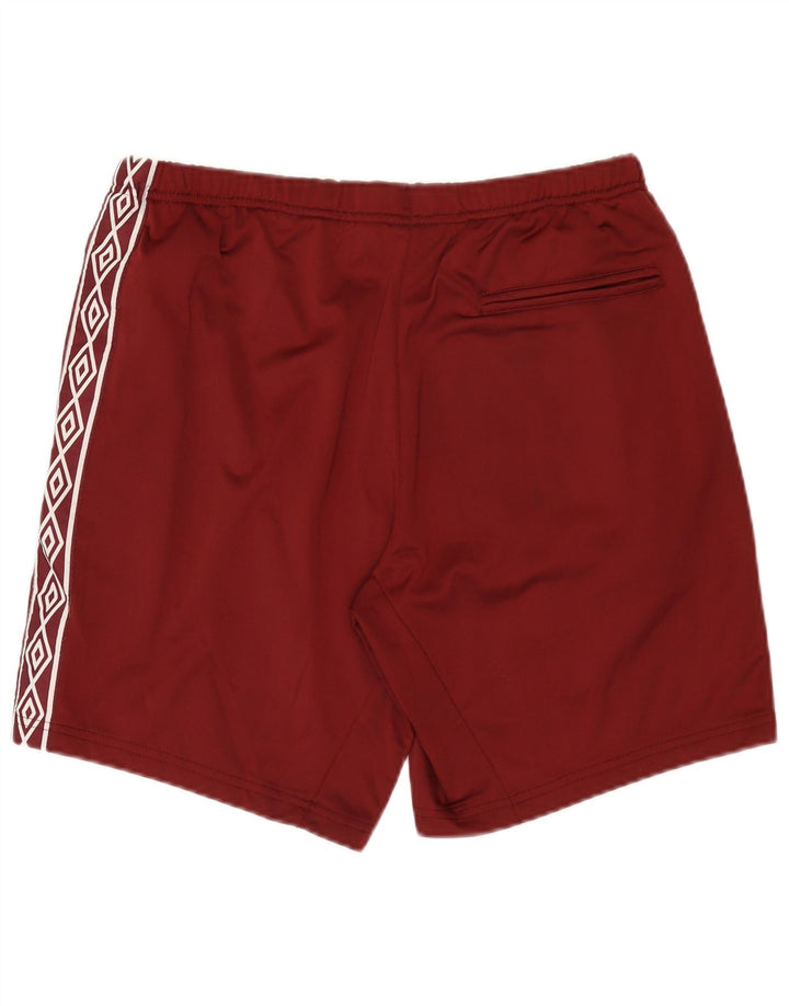 Umbro Mens Graphic Sport Shorts Large Burgundy Polyester