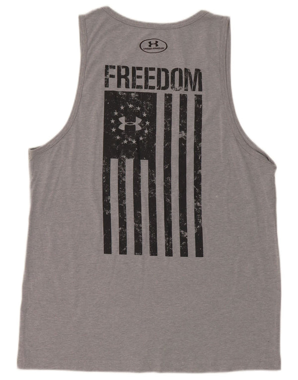 Under Armour Womens Heat Gear Graphic Vest Top UK 14 Medium Grey