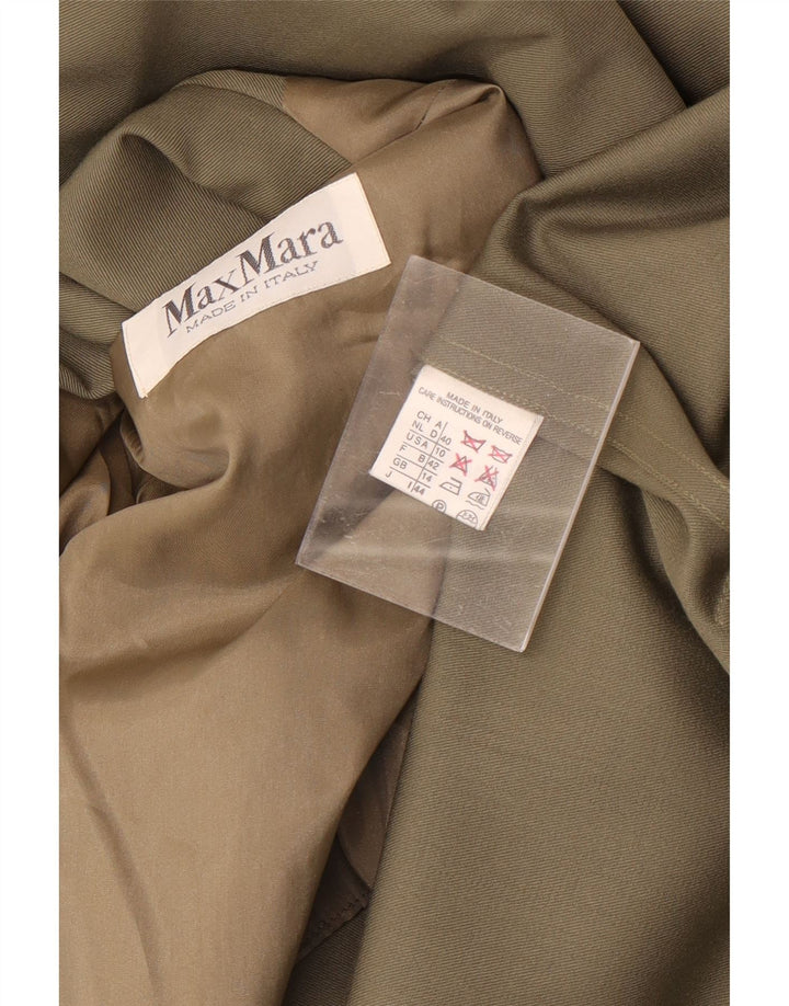 Max Mara Womens Oversized Overcoat UK 14 Large Khaki Wool