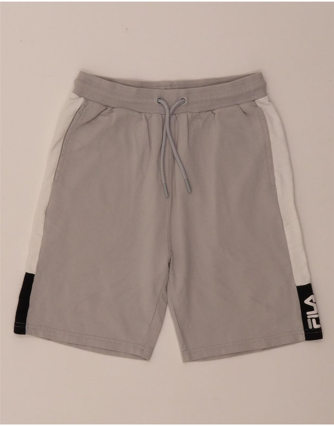 FILA Boys Sport Shorts 13-14 Years Grey Colourblock Cotton