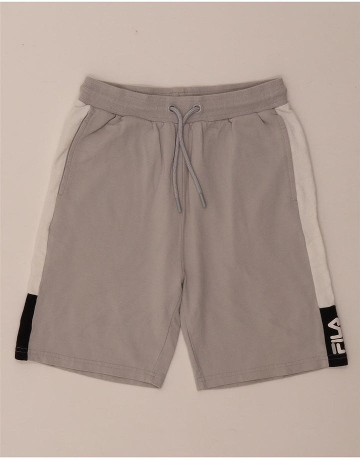 FILA Boys Sport Shorts 13-14 Years Grey Colourblock Cotton