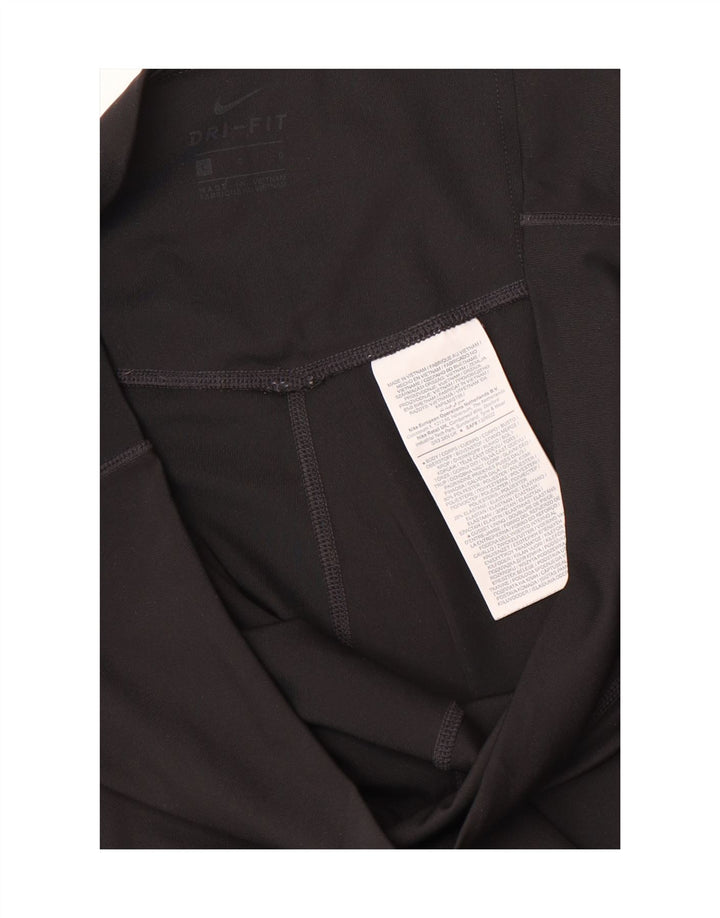 Nike Womens Dri Fit Graphic Leggings UK 14 Large  Black Polyester