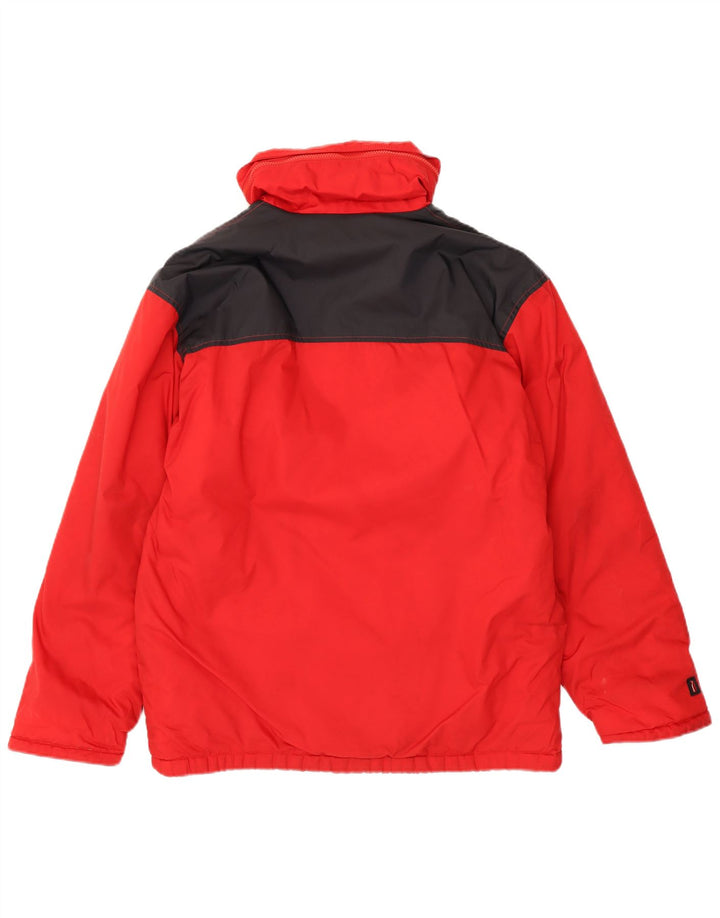 Ellesse Mens Hooded Windbreaker Jacket IT 48 Medium Red Colourblock Nylon
