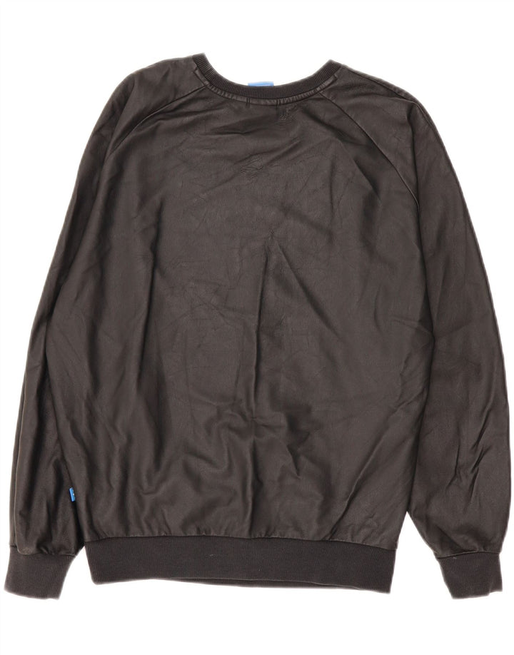 Adidas Womens Graphic Oversized Sweatshirt Jumper UK 8 Small Black