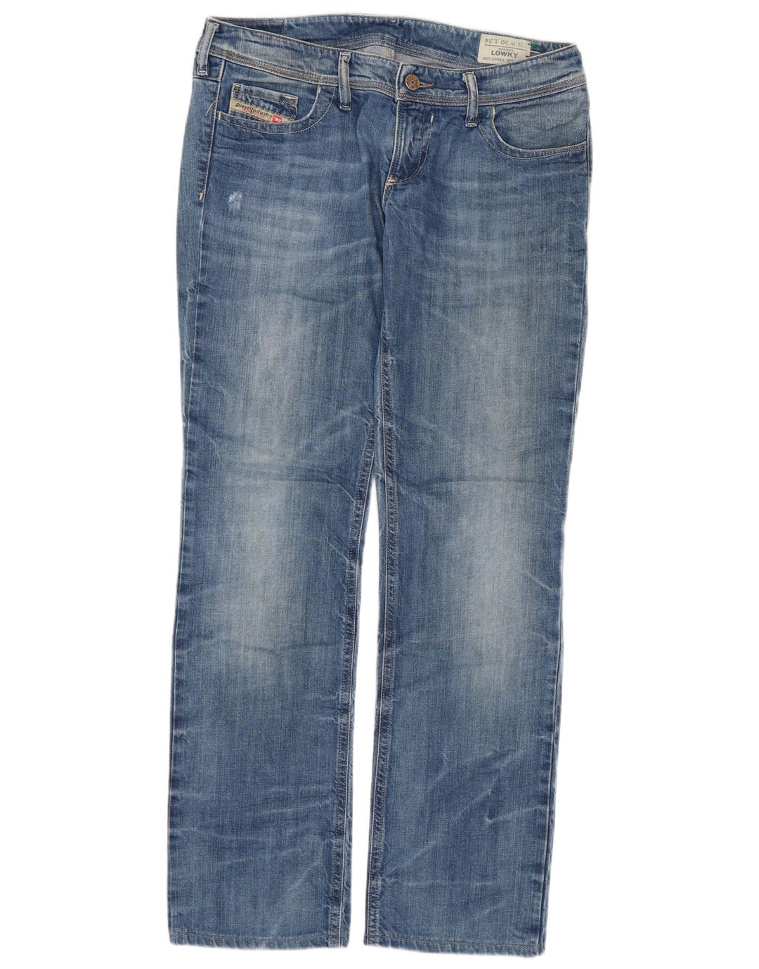 DIESEL Womens Lowky Straight Jeans W30 L29 Blue Cotton