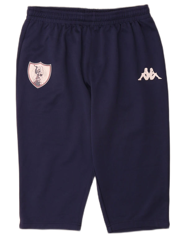 Kappa Mens Sambenedettese Graphic Bermuda Sport Shorts Large Navy Blue