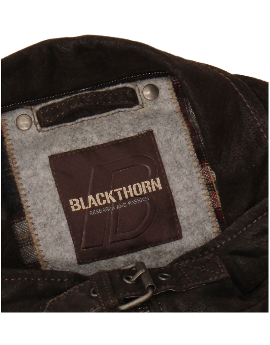 Blackthorn Mens Leather Jacket IT 48 Medium Brown Leather