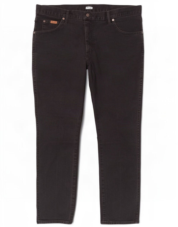 Wrangler Mens Texas Straight Jeans W35 L30 Black Cotton