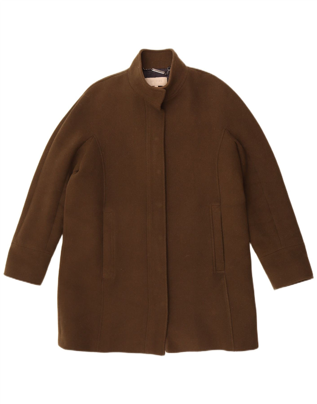 Hobbs Womens Overcoat UK 14 Large Khaki Wool
