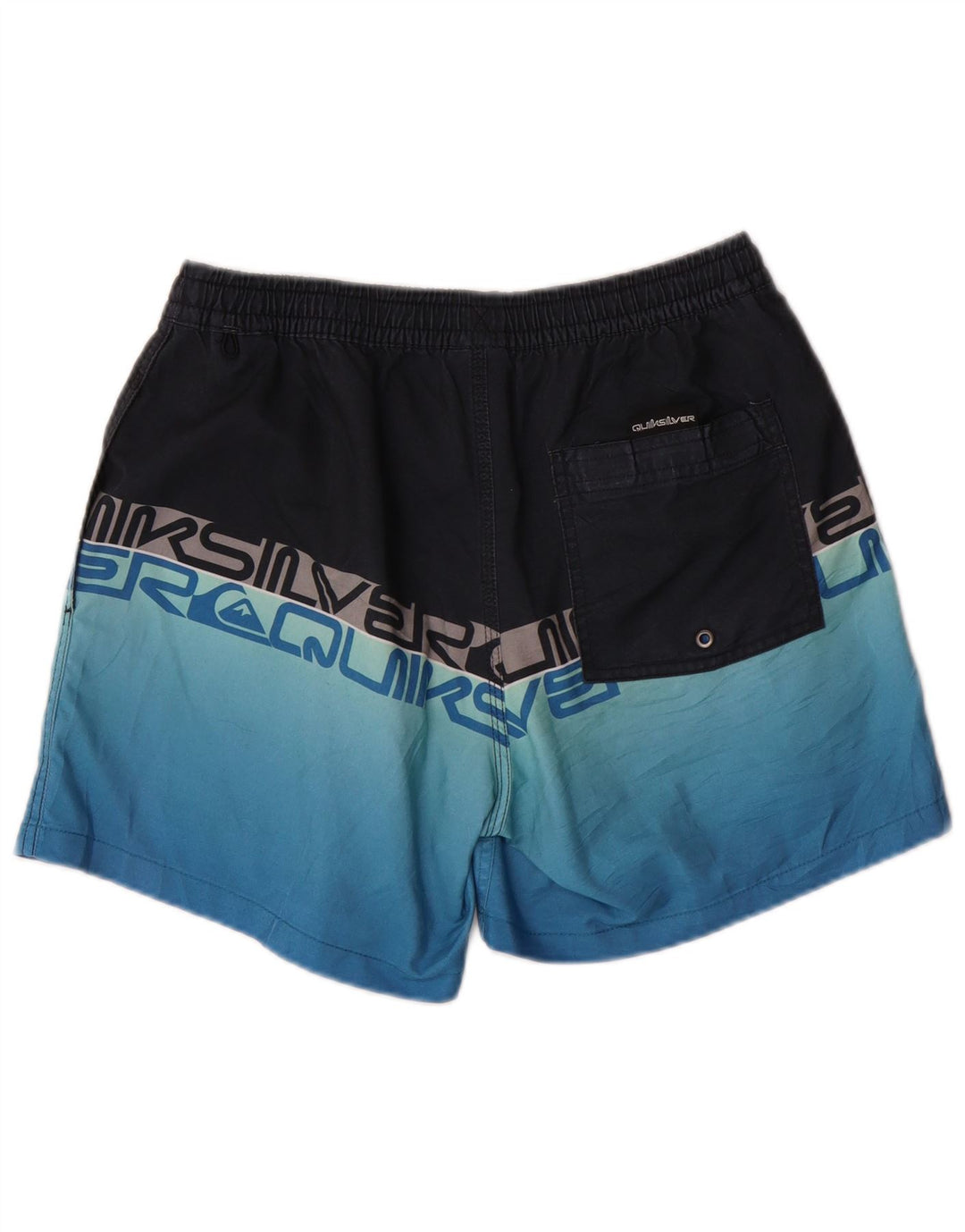 QUIKSILVER Mens Graphic Swimming Shorts Small Blue Colourblock Polyester