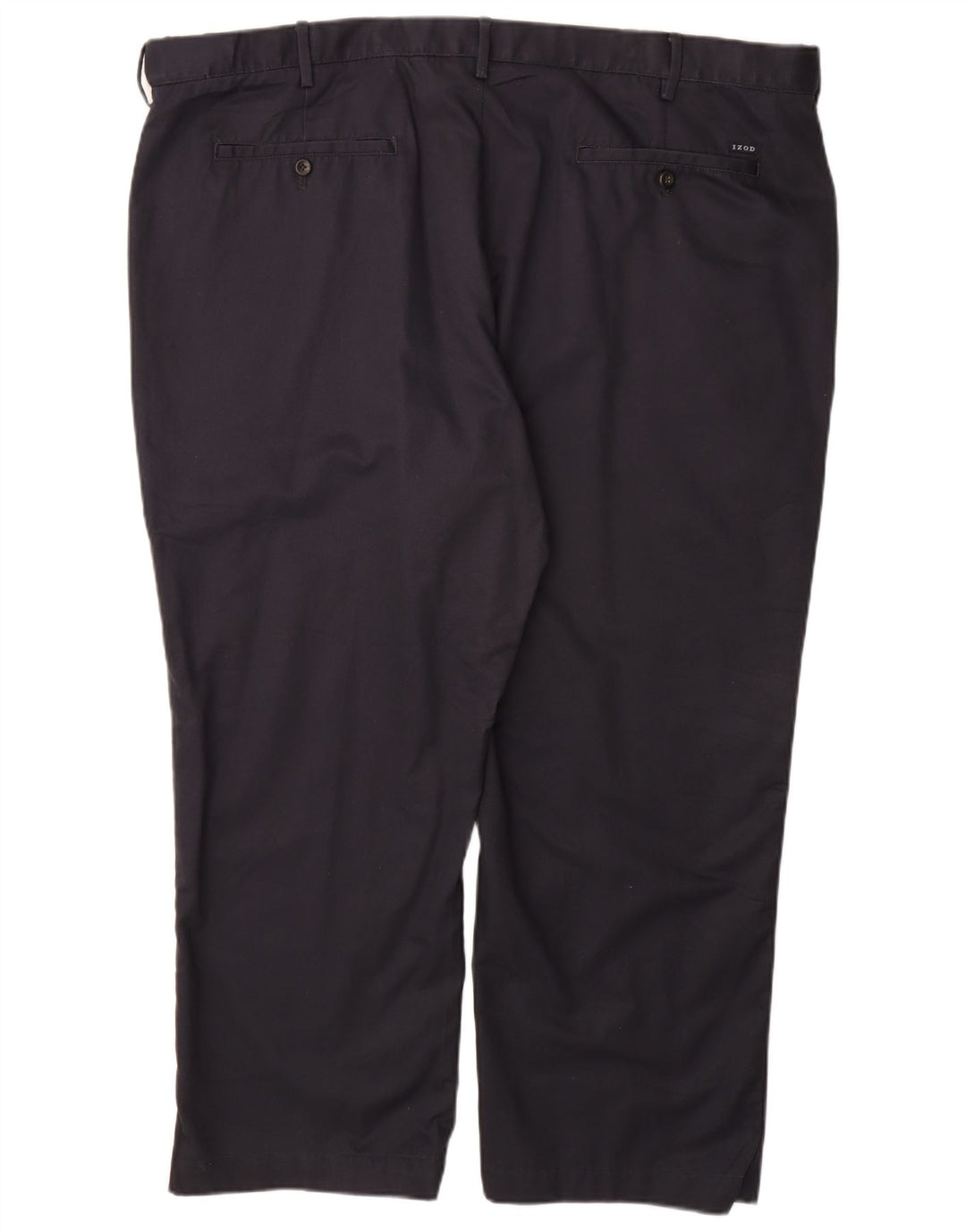 IZOD Mens Straight Chino Trousers W46 L29 Navy Blue Cotton