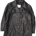 Vintage Womens 3 Button Leather Blazer Jacket UK 18 XL Black Leather