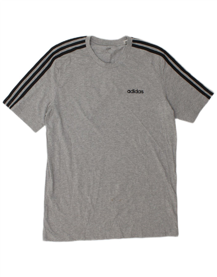 Adidas Mens T-Shirt Top Large Grey Cotton