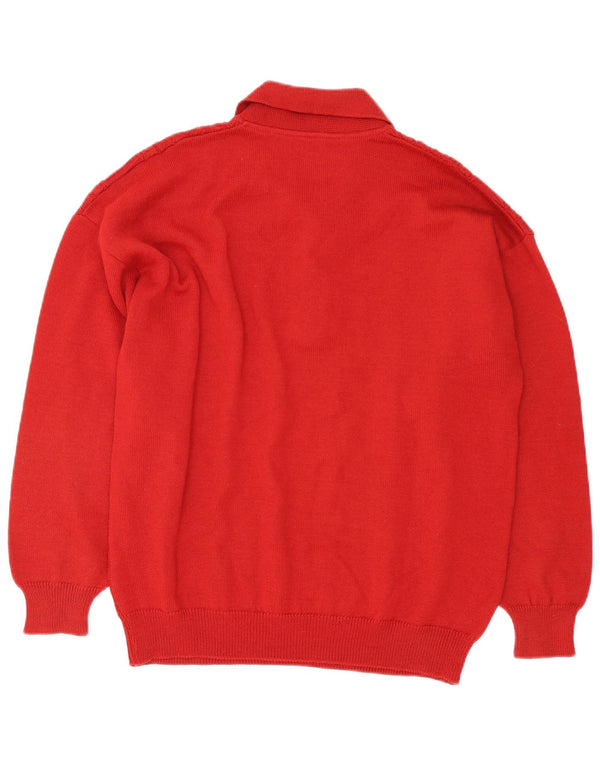 Il Granchio Mens Polo Neck Jumper Sweater Large Red Wool