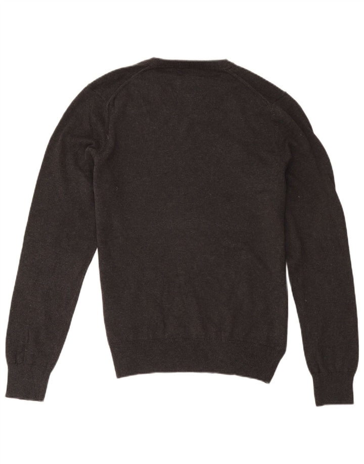 Marks & Spencer Mens V-Neck Jumper Sweater Medium Grey Cotton