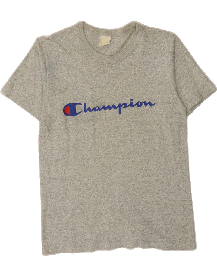 CHAMPION Womens Graphic T-Shirt Top UK 12 Medium Grey Vintage Champion and Second-Hand Champion from Messina Hembry 
