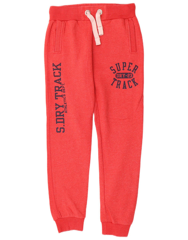 SUPERDRY Mens Graphic Tracksuit Trousers Joggers Small  Red Cotton