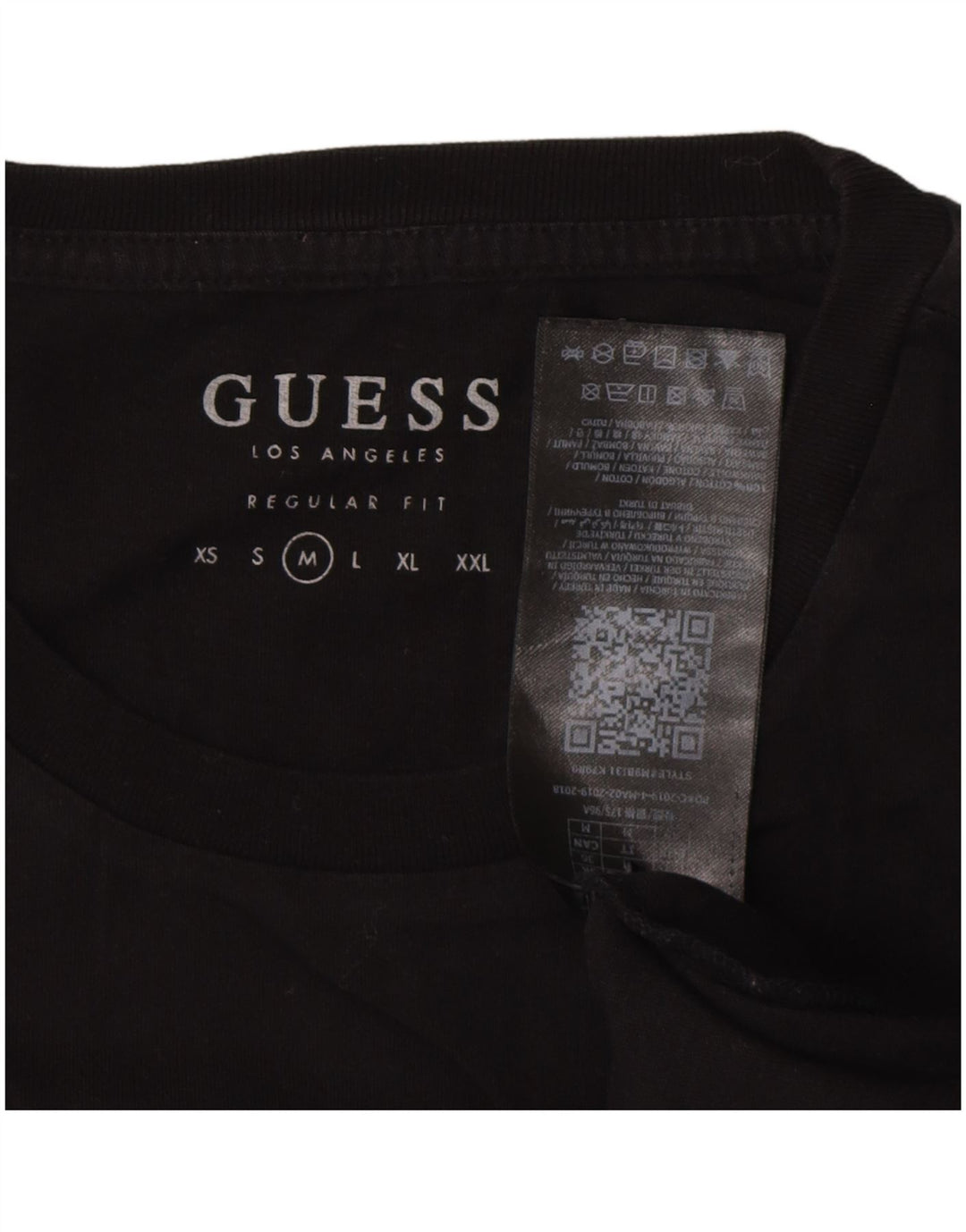 Guess Mens Graphic T-Shirt Top Medium Black Cotton