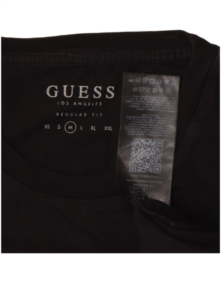 Guess Mens Graphic T-Shirt Top Medium Black Cotton