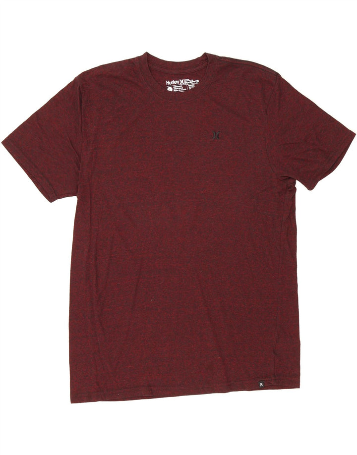 HURLEY Mens T-Shirt Top Large Burgundy Polyester Vintage Hurley and Second-Hand Hurley from Messina Hembry 