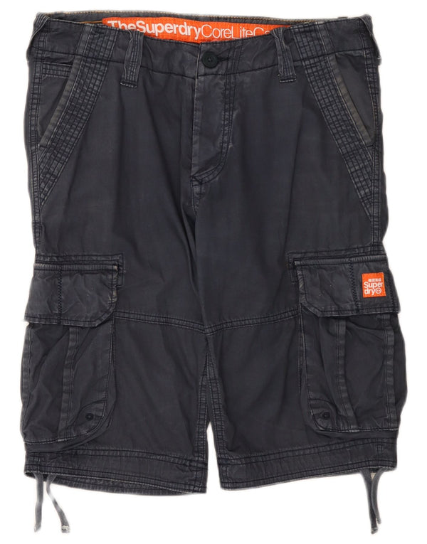 Superdry Mens Cargo Shorts Small W32 Navy Blue Cotton