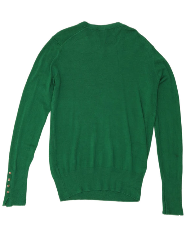 Zara Womens Crew Neck Jumper Sweater UK 14 Large Green