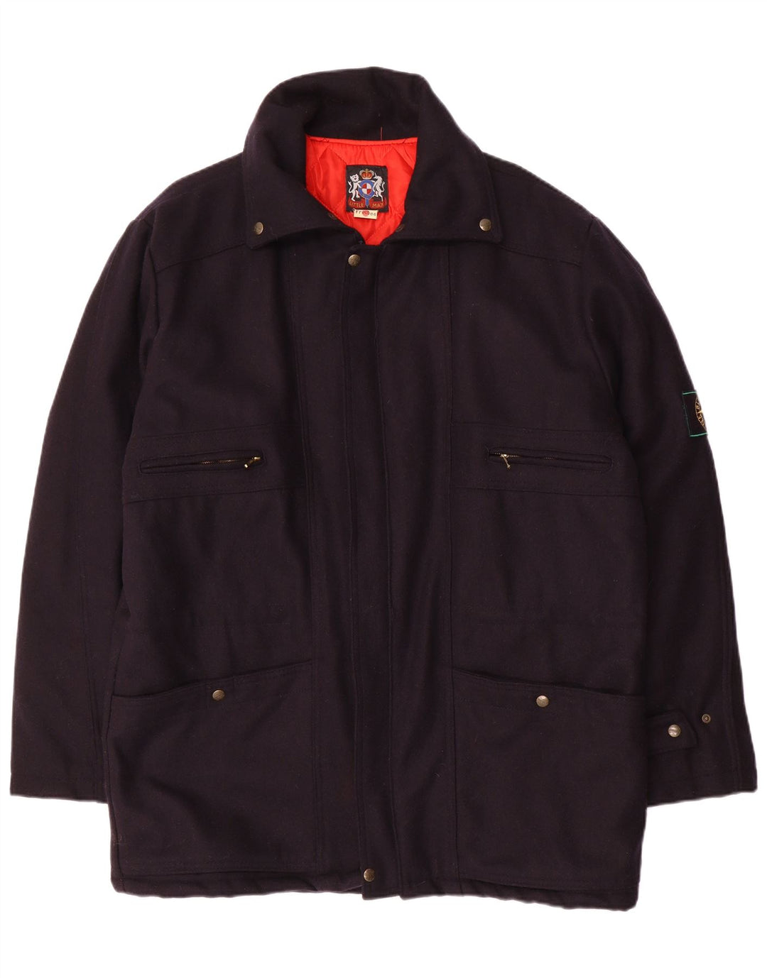 VINTAGE Mens Windbreaker Coat IT 56 3XL Navy Blue