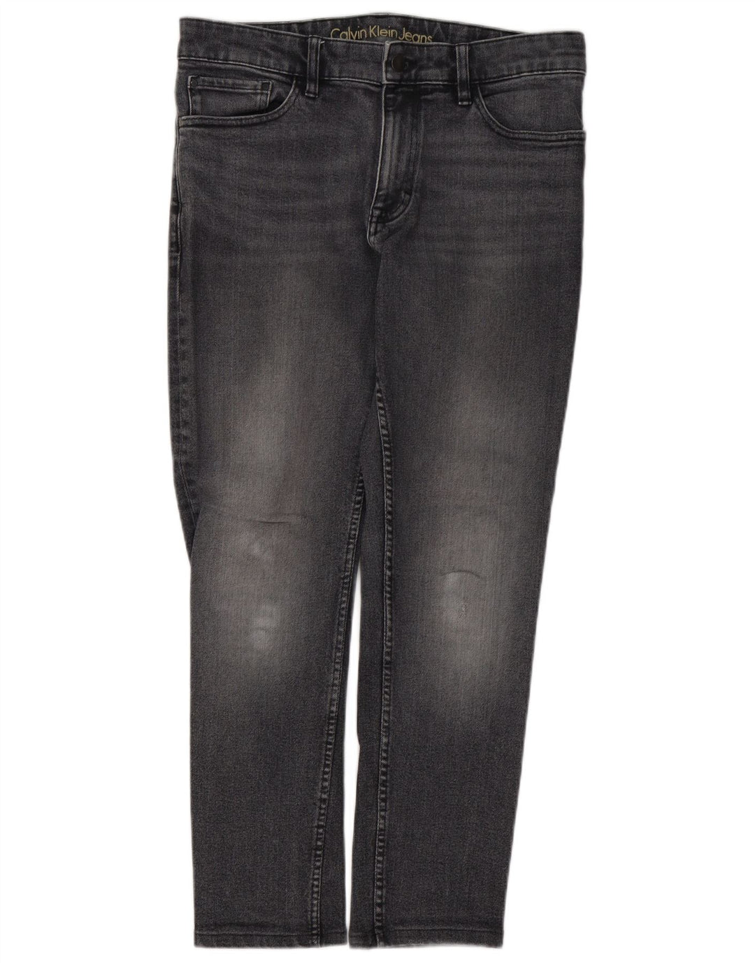 CALVIN KLEIN Mens Straight Jeans W32 L28 Grey Cotton