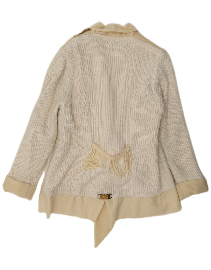 Outrage Womens Ski Knit Blazer Jacket UK 14 Medium Off White Colourblock