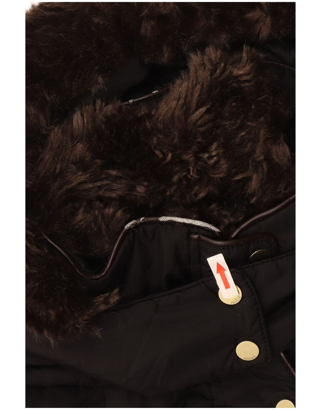 JOULES Womens Hooded Padded Coat UK 10 Small Black Polyester