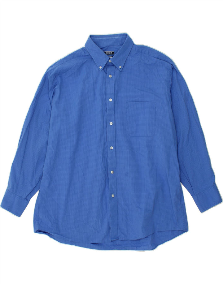 IZOD Mens Regular Fit Shirt Size 17 17 1/2 XL Blue Check Vintage Izod and Second-Hand Izod from Messina Hembry 