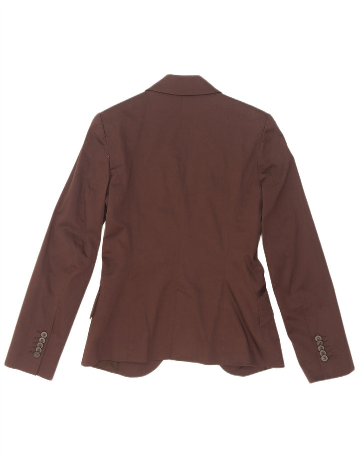 Zara Womens 1 Button Blazer Jacket UK 10 Small Burgundy