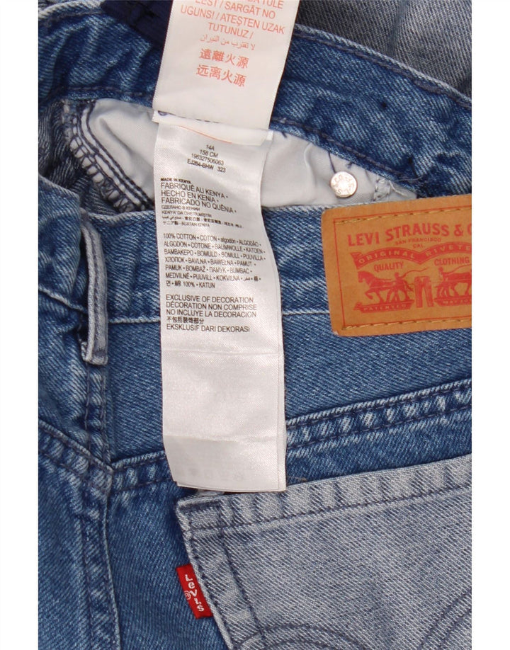 LEVI'S Girls Wide Leg Jeans 13-14 Years W26 L31 Blue Colourblock Cotton