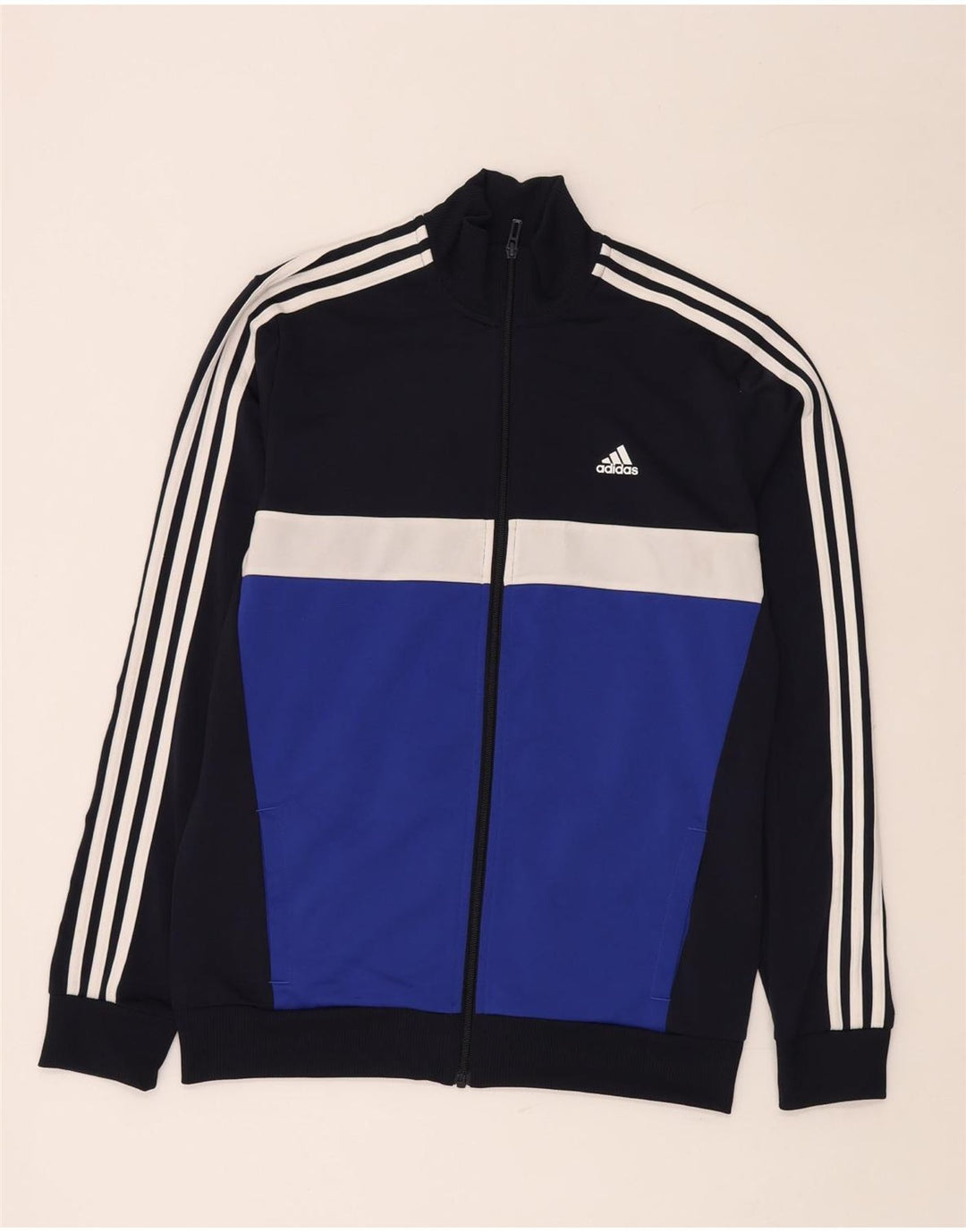ADIDAS Boys Aeroready Tracksuit Top Jacket 15-16 Years Navy Blue