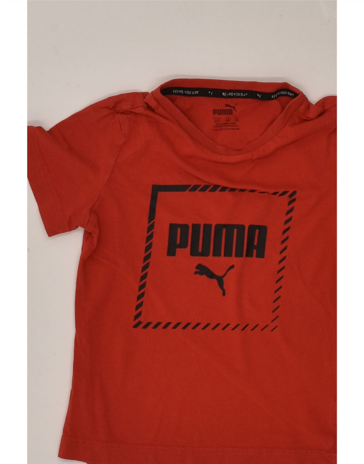 PUMA Boys Graphic T-Shirt Top 7-8 Years Red | Vintage Puma | Thrift | Second-Hand Puma | Used Clothing | Messina Hembry 