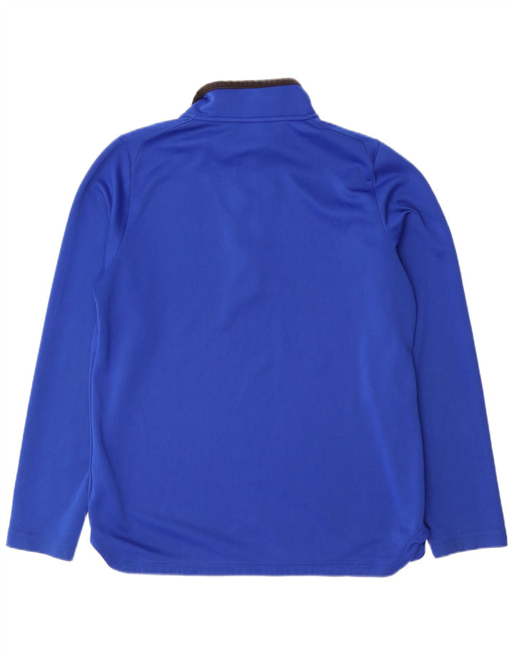 Reebok Mens Graphic Zip Neck Pullover Tracksuit Top Large Blue Polyester